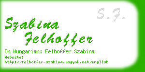 szabina felhoffer business card